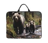Mother Bear and her Cubs Laptop Case 14 Inch Laptop Sleeve Computer Carrying Bag Shockproof Protective Notebook Case Portable Laptop Bag Waterproof Briefcase Bag for Men Women