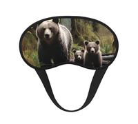 Mother Bear and Her Cubs Sleep Mask for Women Girls Men Soft Comfortable Eye Mask with Adjustable Strap Blackout Eye Sleep Shade Cover for Travel Yoga Nap Shift Work