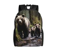 Mother Bear And Her Cubs Travel Laptop Backpack Waterproof Lightweight Cute Backpack For Women Men Casual Daypack