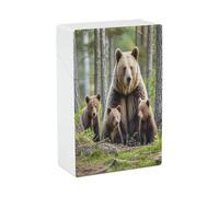 Mother Bear Cubs Cigarette Case Stylish Lightweight Pocket Holder Case for Smoke Waterproof Cigarette Dispenser Cigarettes Accessories for Outdoor Camping Hiking