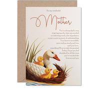Mother Birthday Card, Goose Nature Inspired Mother's Day