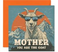 Mother Birthday Card - You Are The Goat - Happy Birthday Card for Mother from Son Daughter, 145mm Funny Animal Bday Greeting Cards