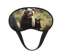 Mother Brown Bears Protect Cubs Sleep Mask for Side Sleeper Soft Breathable Sleeping Eye Mask Blackout Silk Eye Sleep Shade Cover with Elastic Strap Night Blindfold for Women Men Travel Nap