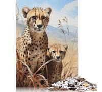 Mother Cheetah Puzzle Family Fun Paper Rectangular Jigsaw Puzzle for Boy Or Girl Children's Day Gifts 1000pcs (75x50cm)