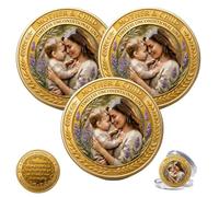 Mother & Child Commemorative Coin - A Tribute to Timeless Love, Honoring Maternal Love Double-Sided Mother’s Day Keepsake Coin, Collectible Metal Token Gift for Mom, Birthday (3pcs)