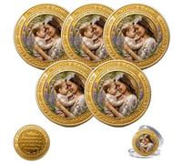 Mother & Child Commemorative Coin - A Tribute to Timeless Love, Honoring Maternal Love Double-Sided Mother’s Day Keepsake Coin, Collectible Metal Token Gift for Mom, Birthday (5pcs)