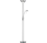 Mother & Child Floor Lamp Satin Chrome 1.8M Twin Light Dimmer Flexible Reading