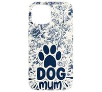 Mother Chinoiserie Floral Blue Supercute Animals Dog Mum Paw Case for iPhone 15
