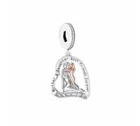 Mother Daughter Best Friends Forever Love Heart Charm Bead Pendant 925 Sterling Silver Dangle Compatible With Pandora Charm Bracelet
