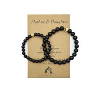 Mother Daughter Bracelets Mom Daughter Matching Heart Natural Stone Bracelet for Mama Me, Adjustable, Stone, no gemstone