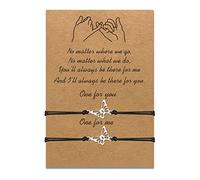 Mother Daughter Bracelets Set Matching Cord String Bracelet Gift from Mom to Daughter Relationship Handmade Wish Jewellery for Women Girls (2pcs Butterfly)