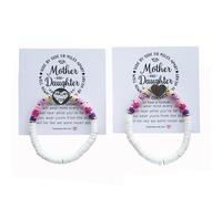 Mother Daughter Bracelets, Valentines’ Day Favors Heartfelt Matching Jewelry with Heart Charm for Moms and Daughters, Matching Heart Wish Bracelets Mother’s Day Birthday Christmas Family Reunion Party