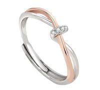 Mother & Daughter-Eternity Ring, Love Knot Silver Ring, Adjustable Open Finger Rings, To My Daughter Sterling Silver Ring (1pc)