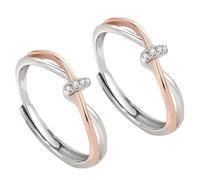 Mother & Daughter-Eternity Ring, Love Knot Silver Ring, Adjustable Open Finger Rings, To My Daughter Sterling Silver Ring (2pcs)