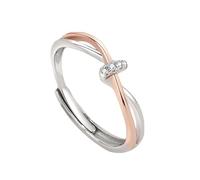 Mother & Daughter-Eternity Ring, Love Knot Silver Ring, Adjustable Open Finger Rings, To My Daughter Sterling Silver Ring (1 pc)