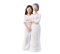 Mother Daughter Figurines - Handcrafted Hugging Statues, Sentimental Family Sculptures | Elegant Resin Ornament For Home Décor, Bedroom Tabletop Display, Shelf Accent Gift Piece