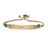 Mother & Daughter Forever Linked Together Custom Birthstones Bracelet, Adjustable Custom Name Bar Bracelet, Personalized Engraved Bracelets for Women