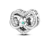 Mother Daughter Heart Lucky Bee Fatima Hamsa Charm Bead Pendant 925 Sterling Silver Compatible With Pandora Moments Bracelet (I Love You Heart Forever Infinity Four Leaf Clover)