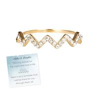 Mother & Daughter Highs And Lows Ring, S925 Sterling Silver Wave Ring, Inspirational Promise Ring with Zircon, Minimalist Stackable Ring Daughter Gifts from Mom