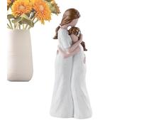 Mother Daughter Hugging Figurine - Emotional Resin Statue for Table or Shelf | Beautiful Home Decor Gift Expressing Unbreakable Family Bondage, Love and Appreciation Between My