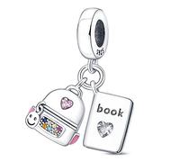 Mother Daughter Love Heart Lucky Angel Birthday Crucifix Hamsa Charm Bead Pendant 925 Sterling Silver Compatible With Pandora Charm Moments Bracelet (I Love You Heart Backpack School Bag)