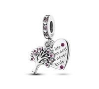 Mother Daughter Love Heart Lucky Luck Angel Family Tree Pig Watch Charm Bead Pendant 925 Sterling Silver Compatible With Pandora Charm Moments Bracelet (Family Tree Where Life Begins Love Never Ends)