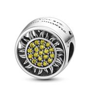 Mother Daughter Love Heart Lucky Luck Angel Family Tree Pig Watch Charm Bead Pendant 925 Sterling Silver Compatible With Pandora Charm Moments Bracelet (You Are My Sunshine Sun Star Moon)