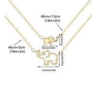 Mother Daughter Necklace Set Rhinestone Necklace Big Elephant Little Elephant Rhinestone Necklace Suit To My Daughter To My Mom Chain with The Letter N