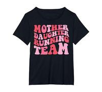 Mother Daughter Running Team - Funny Running Family T-Shirt, Women's Plus, Black, 2X