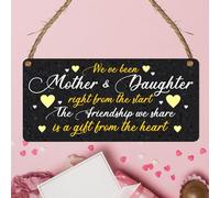 Mother & Daughter Wooden Plaque | Gift for Mum | Daughter Gift | Birthday | Mother's Day | Keepsake | Wall Art | Housewarming | New Mum | Occasion Gift (Small: 19 cm (H) × 9 cm (W))