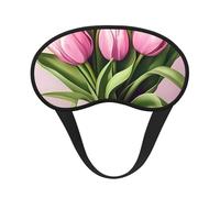 Mother Day Tulips Blackout Sleep Mask - Soft Adjustable Eye Mask for Full Light Blocking, Deep Sleep, Travel & Relaxation