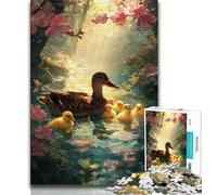 Mother Duck Puzzles for Adults Teens 1000 Pieces,Help The Brain Exercise Addictive Toys to Cultivate Patience Great Gift 38x26cm
