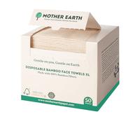 MOTHER EARTH Bamboo Face Towels XL - Hypoallergenic and Disposable Face Wipes | Dry Makeup Removers | Made from Bamboo Viscose | Extra Soft for Sensitive Skin | 50 Towels