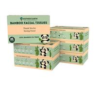 MOTHER EARTH Bamboo Facial Tissue Paper - 4 Ply Tissue Flat Box, Lint-Free, Hypoallergenic, Septic-Safe, Unscented, 60 Sheets per Box, 6-Box Pack, Total 360 Tissues