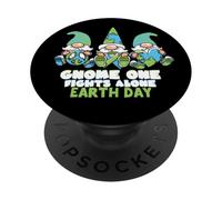 Mother Earth Day Gnome One Fights Alone Wear Green Blue PopSockets Adhesive PopGrip
