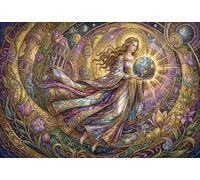 Mother Earth Fusion Art 500 Piece Wooden Jigsaw Puzzle,Impossible Challenge,Adults & Kids 14+,Home Wall Decor,Educational Toy,Wood,Gift Idea,Stress Relief (52x38cm)