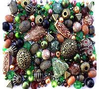 Mother Earth Green Bronze Gold Jewellery Making Starter Beads Mix Set