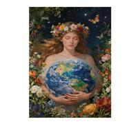 Mother Earth Jigsaw Puzzle 500 Pieces Puzzles for Adults,Planet Earth Jigsaw Puzzles for Challenging Family Activity Games Environmental Theme DIY Puzzle for Home Wall Decor - 20.5x15 Inches