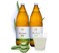 Mother Earth Products 100% Organic Aloe Vera Direct Juice with Gel Pieces without Additives Pure Inner Gel of Aloe Vera Leaf for Drinking 1200 mg/l Aloverose 2 x 1000 ml