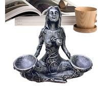 Mother Earth Statue - Goddess Resin Art Sculpture with Crystal Ball Base | Handmade Figure for Home Decor, Spiritual Craft Decoration, Natural Mother Decoration for Altar, Desk, Face