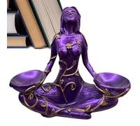 Mother Earth Statue - Hand Carved Goddess Resin Figure with Crystal Ball Base | Decorative Craft Sculpture for Home, Nature Spirit Art Ornament, Earthy Figure for Desk or Altara