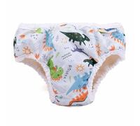 Mother-ease Big Kid Training Pants, Leak-Proof Protection, Natural Cotton, Trim Fitting, Unisex (Dino, L)