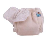 Mother-ease Sandy's Dry Fitted Nappy, Natural Cotton Terry, Leakproof Design with Stay-Dry Lining, Side Popper Fastening (XS Newborn)