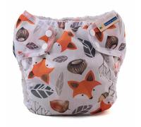 Mother-ease Wizard Duo Reusable Nappy Wrap, All-in-Two System, Adjustable Waist with Poppers, Unisex (Foxy, XL)
