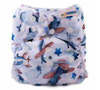 Mother-ease Wizard Uno Staydry All-in-One Reusable Nappy, One Size 8-35lbs/3.6-15.8kg, Ultra Slim, Multiple Colours Available (Flight)