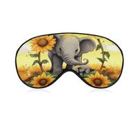 Mother Elephant Sunflowers Eye Mask Sleep Mask Eye Masks for Sleep Sleep Masks for Women Men Sleeping Mask Travel Eye Mask Sleep Mask Blackout Funny Sleep Mask Cute Sleep Mask