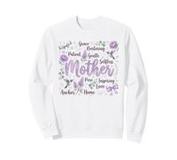 Mother Grace Nurturing Hummingbird Botanical Art Sweatshirt