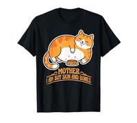 Mother I Am But Skin and Bones Cat Over Food Bowl T-Shirt