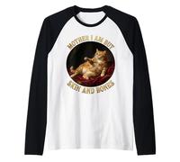 Mother I'm But Skin and Bones Funny Fat Chonky Cat Me Raglan Baseball Tee