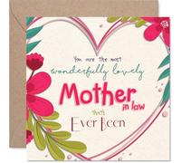 Mother in Law Mothers Day Card - The Most Wonderfully Lovely - Happy Birthday Card for Mother in Law from Son Daughter, 145mm Colourful Floral Design Birthday Greeting Cards